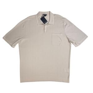 Psycho Bunny Longford Fine Knit Polo Shirt Natural Linen NWT Cotton XXXL